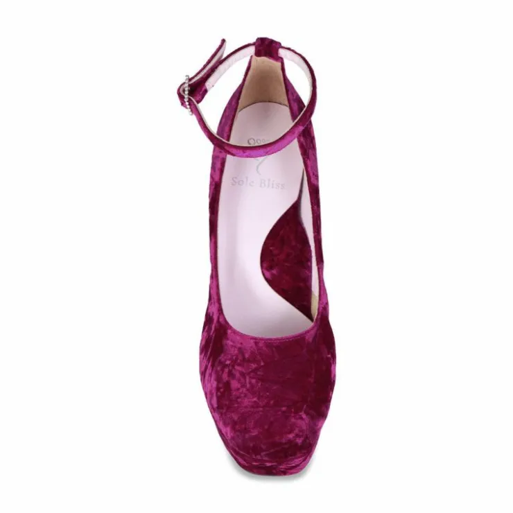 Sole Bliss River: Berry Velvet^ Heels
