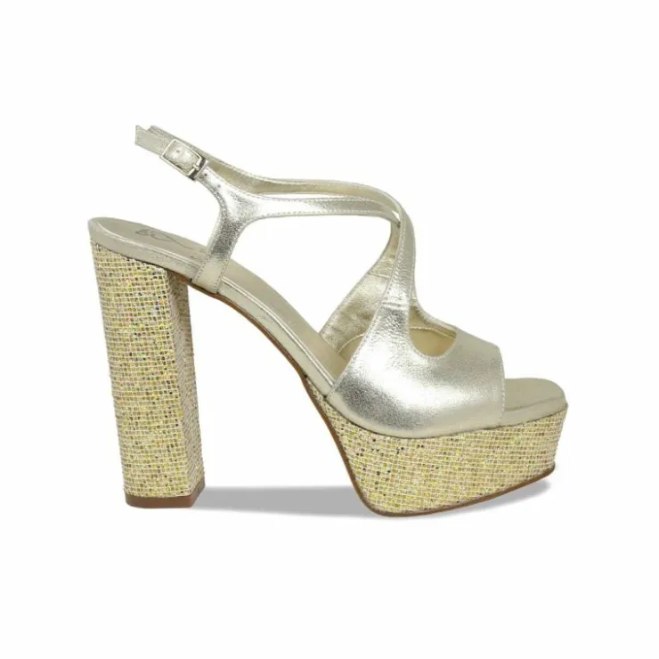 Sole Bliss Royalty: Gold Suede & Glitter^ Heels | Sandals