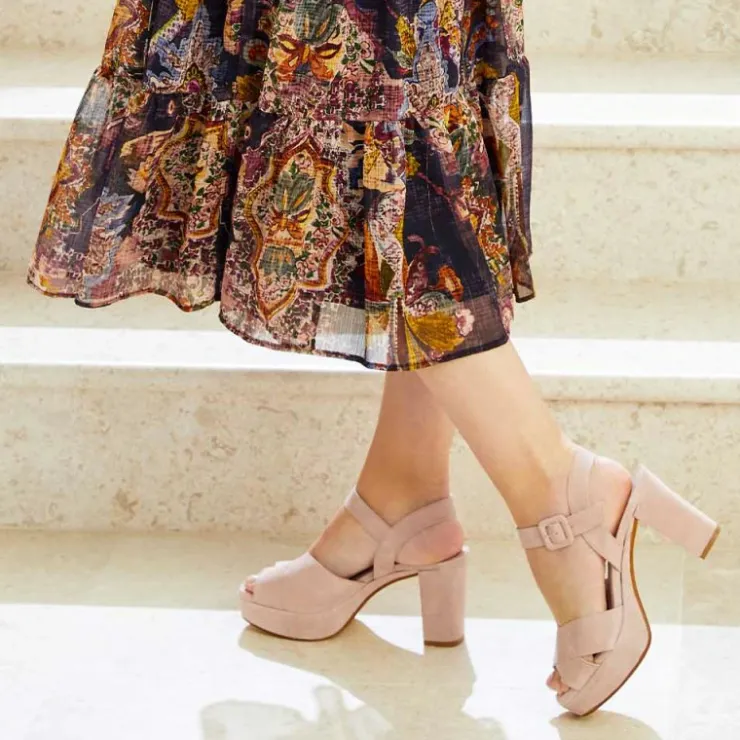 Sole Bliss Ruby: Blush Suede^ Heels | Sandals