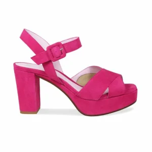 Sole Bliss Ruby: Fuchsia Suede^ Heels | Sandals