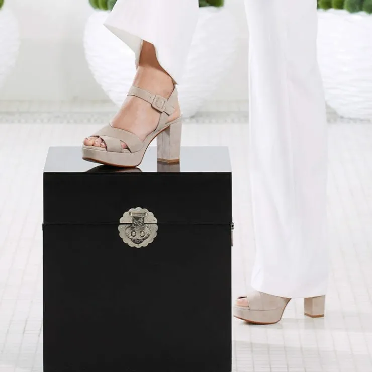 Sole Bliss Ruby: Pale Taupe Suede^ Heels | Sandals