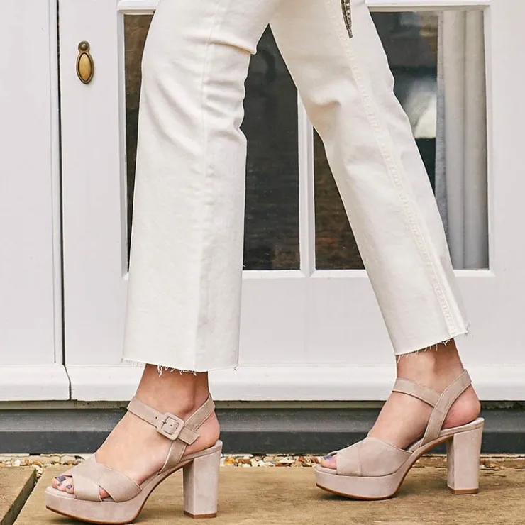Sole Bliss Ruby: Pale Taupe Suede^ Heels | Sandals