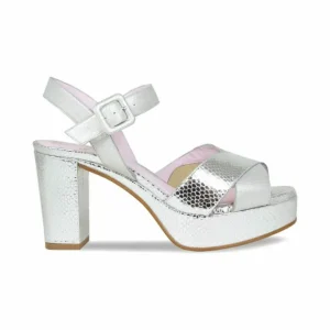 Sole Bliss Ruby: Silver Suede & Snake Print Leather^ Heels | Sandals