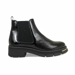 Sole Bliss Runway: Black Patent Leather & Gold^ Boots