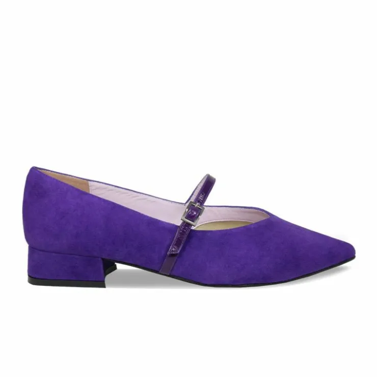 Sole Bliss Savannah: Purple Suede & Patent^ Flats