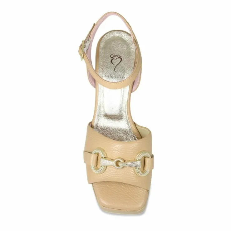Sole Bliss Selma: Sand Leather^ Heels | Sandals