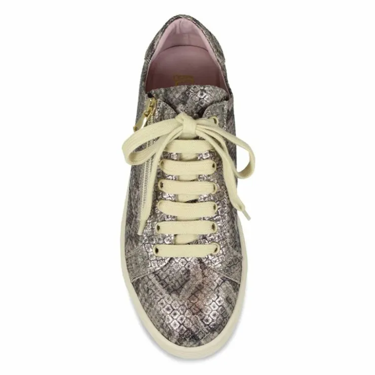 Sole Bliss Sprint: Metallic Snake Print Leather^ Flats | Sneakers