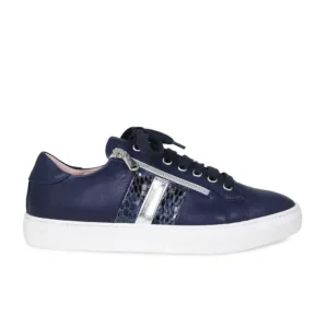 Sole Bliss Sprint: Navy Leather & Silver^ Flats | Sneakers