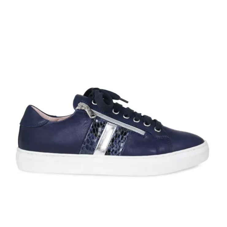Sole Bliss Sprint: Navy Leather & Silver^ Flats | Sneakers