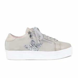 Sole Bliss Star: Pale Taupe Leather & Suede^ Flats | Sneakers