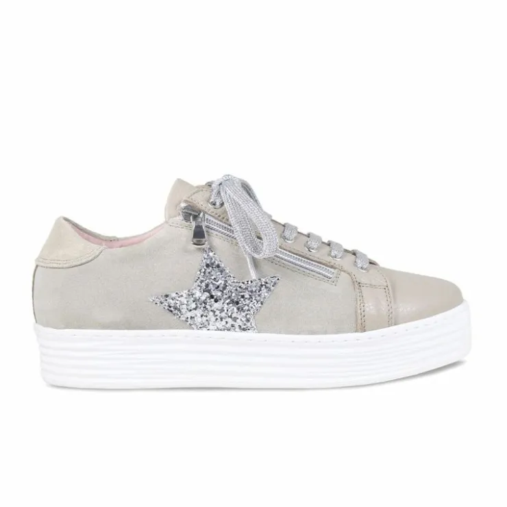 Sole Bliss Star: Pale Taupe Leather & Suede^ Flats | Sneakers