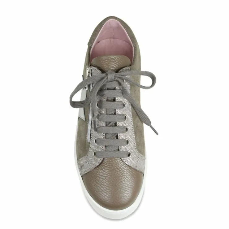 Sole Bliss Star: Taupe Leather & Suede^ Flats | Sneakers