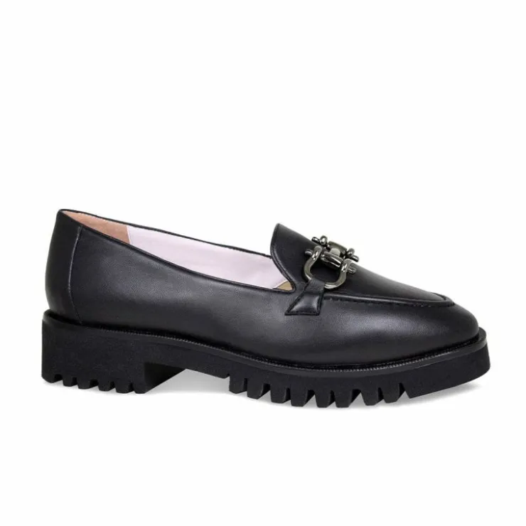 Sole Bliss Terri: Black Leather^ Flats | Loafers
