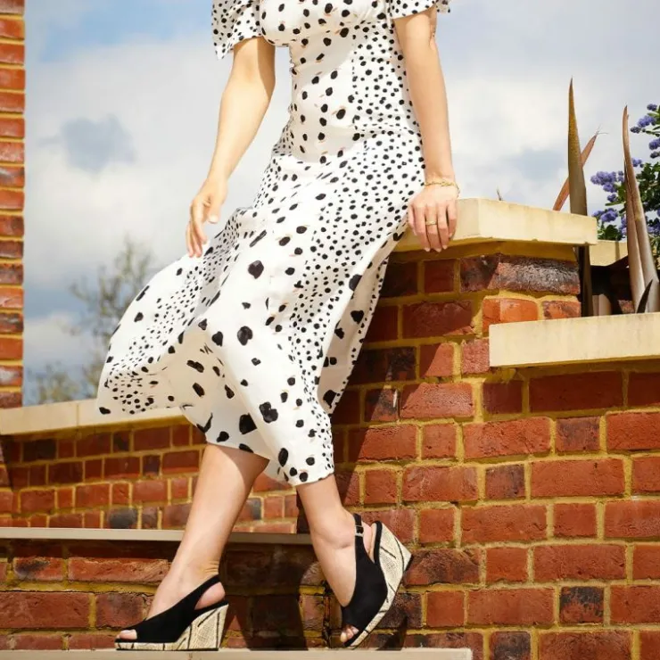 Sole Bliss Whitney: Black Suede^ Sandals | Wedges