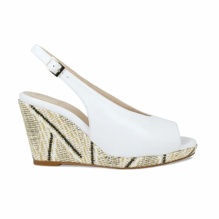 Sole Bliss Whitney: White Leather^ Sandals | Wedges