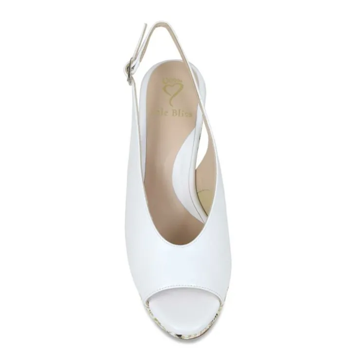 Sole Bliss Whitney: White Leather^ Sandals | Wedges