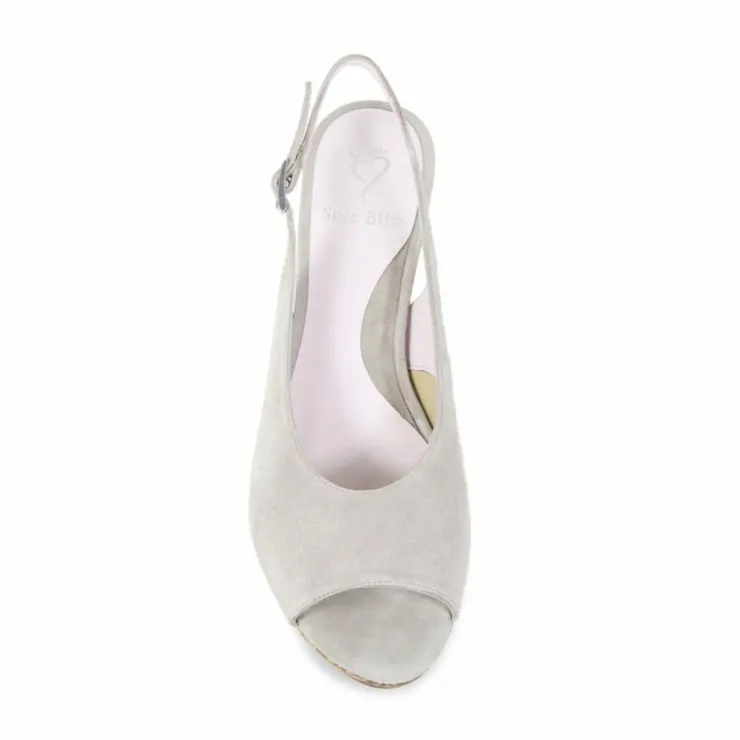 Sole Bliss Zena: Pale Taupe Suede^ Sandals | Wedges